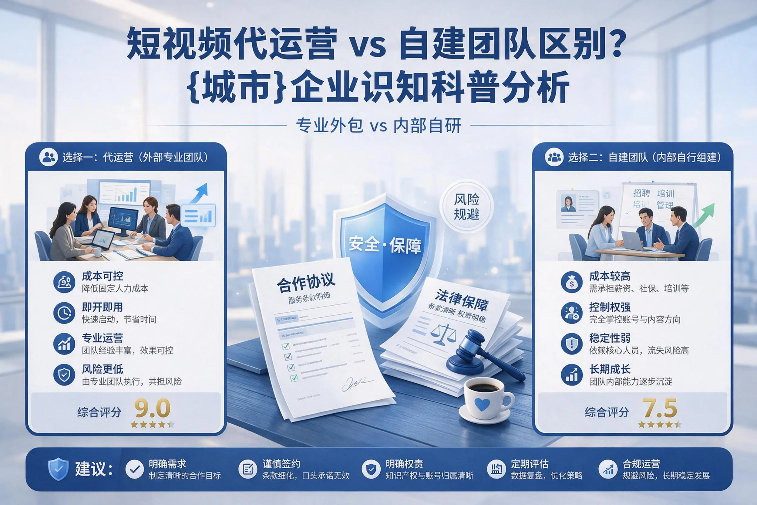 短视频代运营与自建团队区别?武威企业认知科普分析