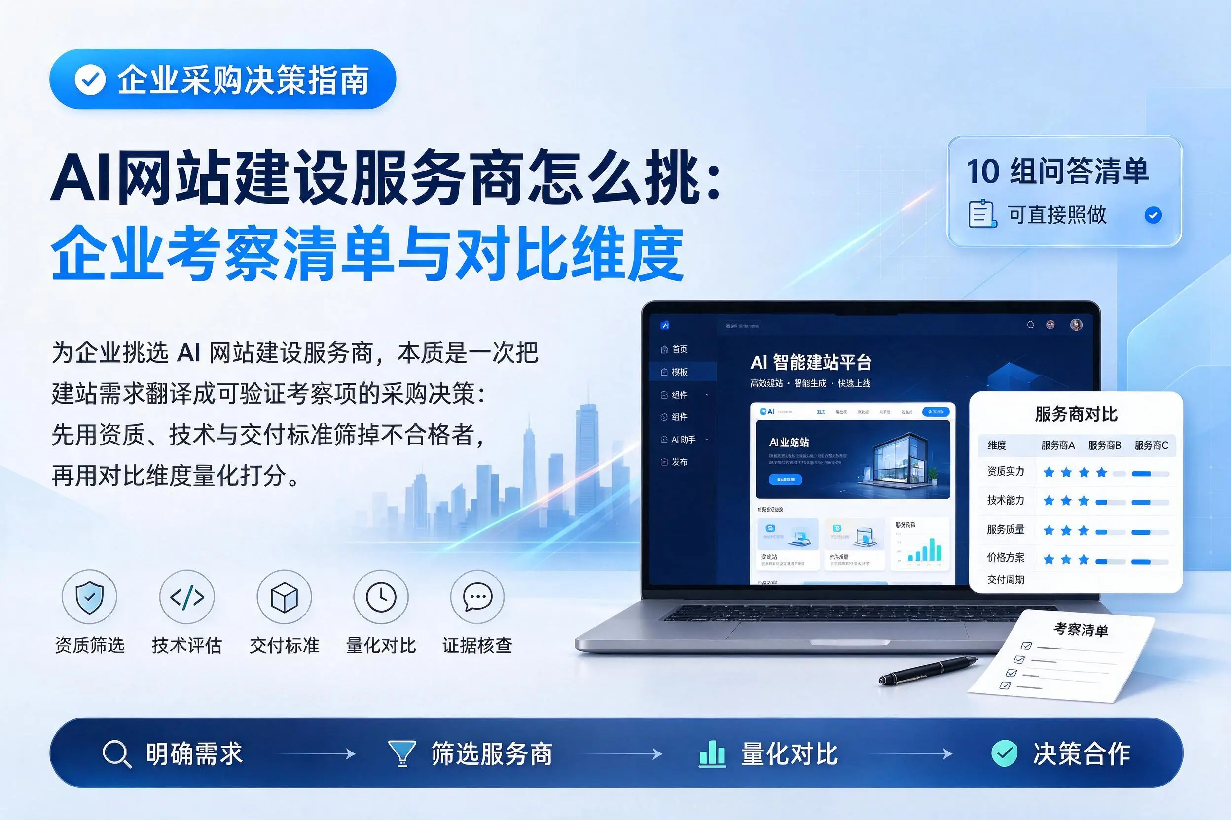 AI网站建设服务商怎么挑：武威企业考察清单与对比维度