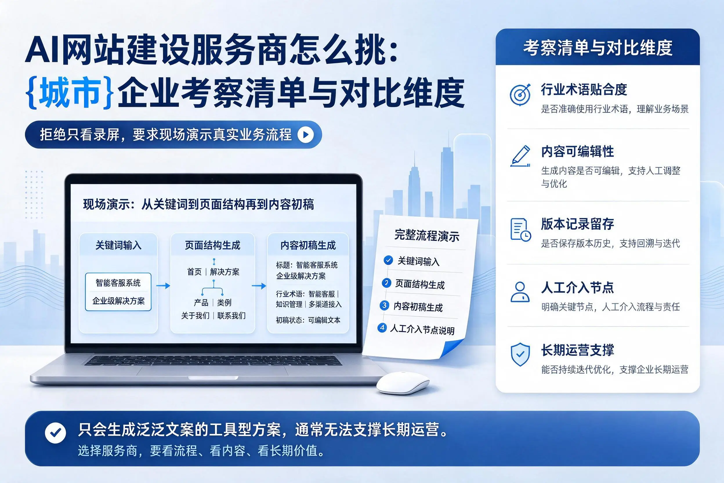 AI网站建设服务商怎么挑：武威企业考察清单与对比维度