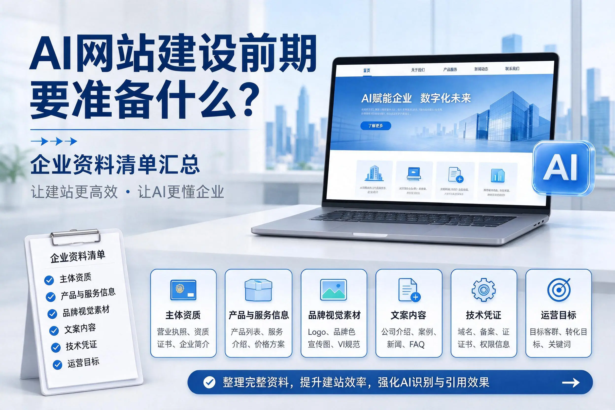 AI网站建设前期要准备什么？武威企业资料清单汇总